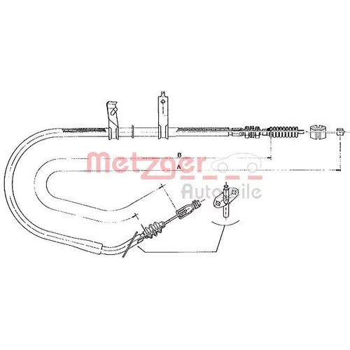 Ťažné lanko parkovacej brzdy METZGER 17.067