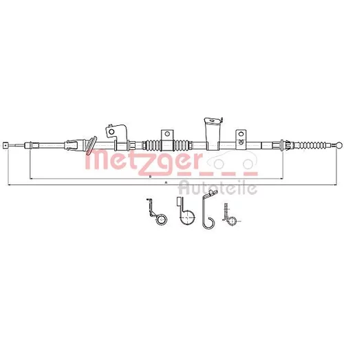 Ťažné lanko parkovacej brzdy METZGER 17.2301