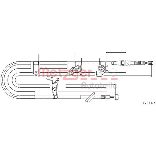 Ťažné lanko parkovacej brzdy METZGER 17.5067