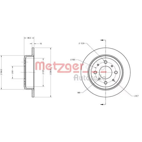 Brzdový kotúč METZGER 6110244