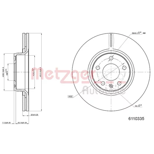 Brzdový kotúč METZGER 6110335