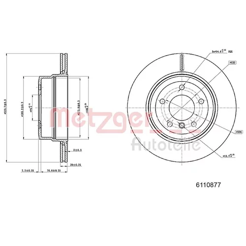 Brzdový kotúč METZGER 6110877