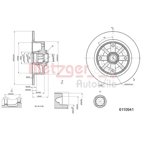 Brzdový kotúč METZGER 6110941