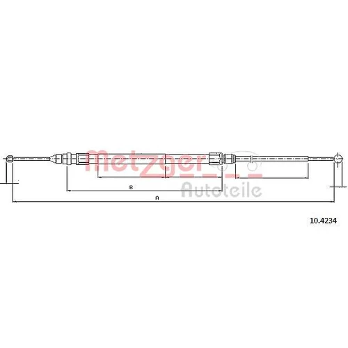 Ťažné lanko parkovacej brzdy METZGER 10.4234