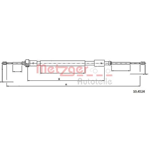 Ťažné lanko parkovacej brzdy METZGER 10.4524