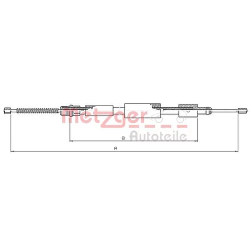 Ťažné lanko parkovacej brzdy METZGER 10.6028