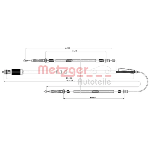 Ťažné lanko parkovacej brzdy METZGER 11.5840