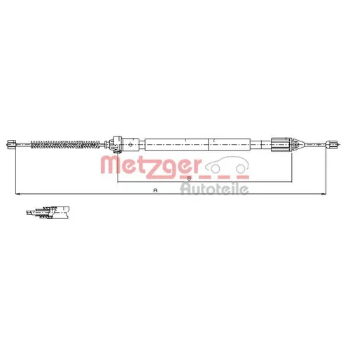 Ťažné lanko parkovacej brzdy METZGER 11.6598