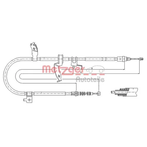 Ťažné lanko parkovacej brzdy METZGER 17.0586