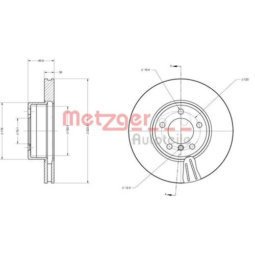 Brzdový kotúč METZGER 6110597