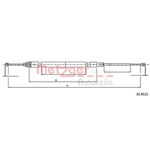 Ťažné lanko parkovacej brzdy METZGER 10.4522