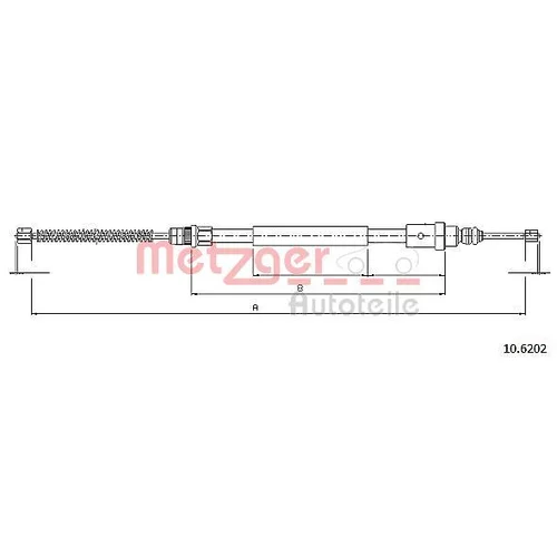 Ťažné lanko parkovacej brzdy METZGER 10.6202