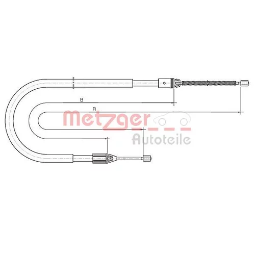 Ťažné lanko parkovacej brzdy METZGER 10.6691