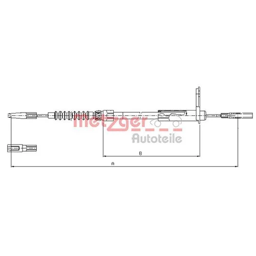 Ťažné lanko parkovacej brzdy METZGER 10.9455