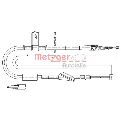 Ťažné lanko parkovacej brzdy METZGER 11.5744