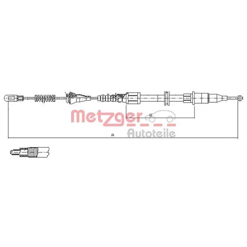 Ťažné lanko parkovacej brzdy METZGER 11.5753 - obr. 1