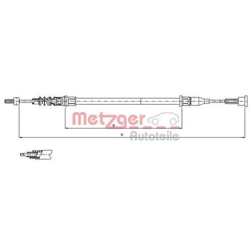 Ťažné lanko parkovacej brzdy METZGER 11.5768