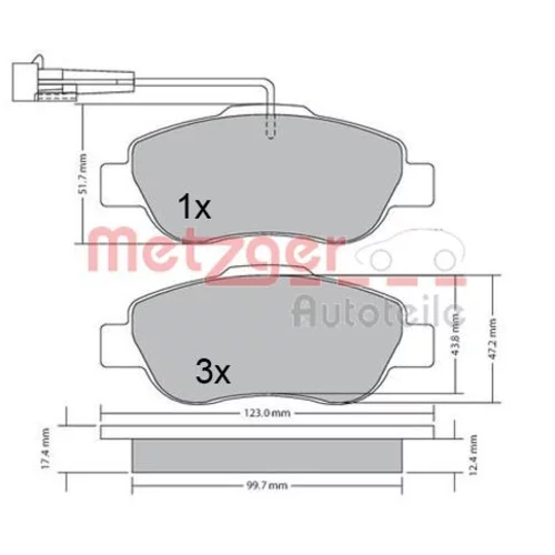 Sada brzdových platničiek kotúčovej brzdy METZGER 1170382