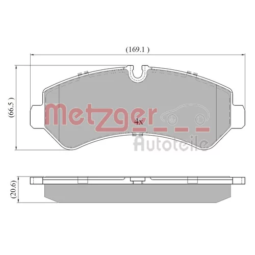 Sada brzdových platničiek kotúčovej brzdy METZGER 1170948 - obr. 2