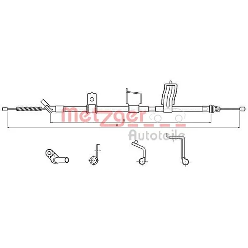 Ťažné lanko parkovacej brzdy METZGER 17.0328