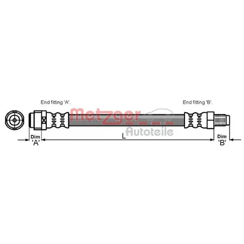 Brzdová hadica METZGER 4114083