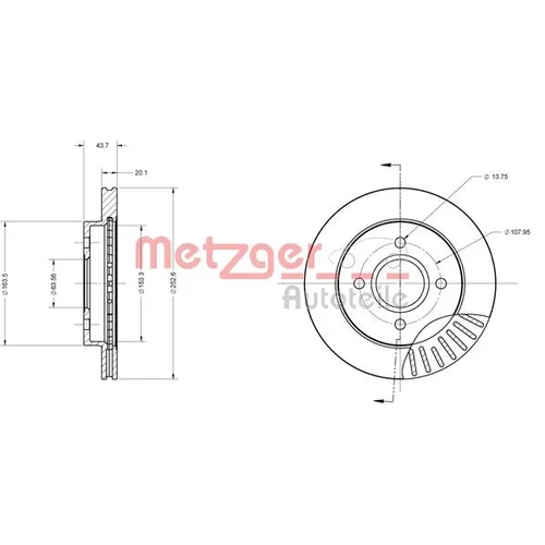 Brzdový kotúč METZGER 6110157