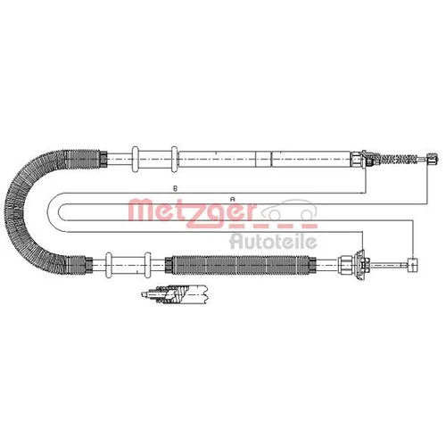 Ťažné lanko parkovacej brzdy METZGER 641.12