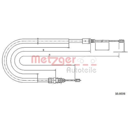 Ťažné lanko parkovacej brzdy METZGER 10.6036