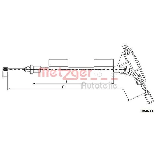 Ťažné lanko parkovacej brzdy METZGER 10.6211