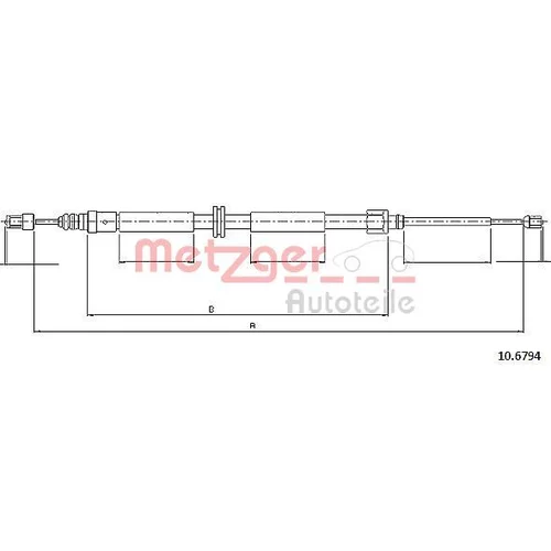 Ťažné lanko parkovacej brzdy METZGER 10.6794