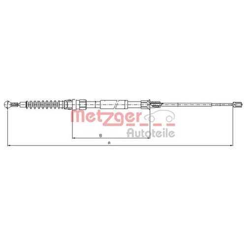 Ťažné lanko parkovacej brzdy METZGER 10.7626