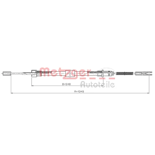 Ťažné lanko parkovacej brzdy METZGER 10.7814