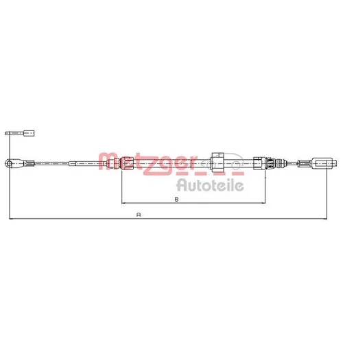 Ťažné lanko parkovacej brzdy METZGER 10.9884