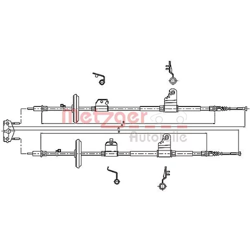 Ťažné lanko parkovacej brzdy METZGER 11.5778