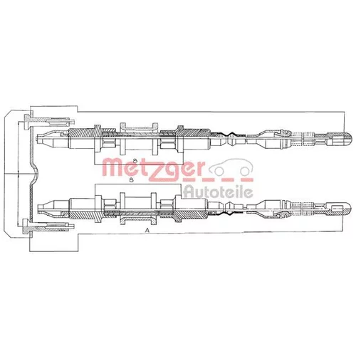 Ťažné lanko parkovacej brzdy METZGER 11.5855