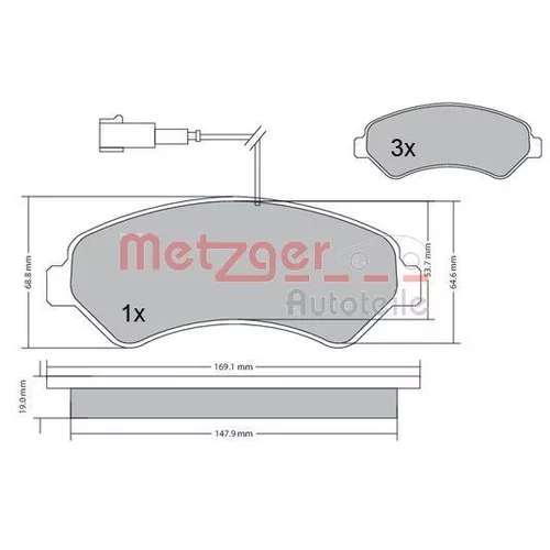 Sada brzdových platničiek kotúčovej brzdy METZGER 1170248