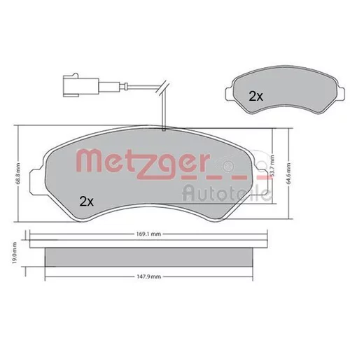 Sada brzdových platničiek kotúčovej brzdy METZGER 1170591 - obr. 2