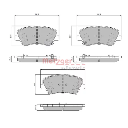 Sada brzdových platničiek kotúčovej brzdy METZGER 1170817