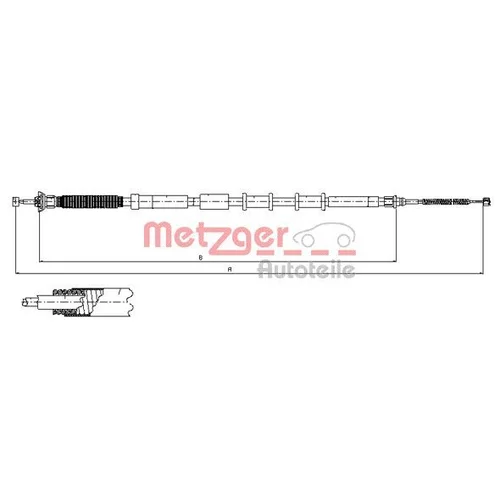 Ťažné lanko parkovacej brzdy METZGER 12.0717