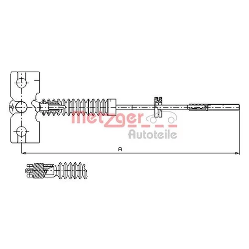 Ťažné lanko parkovacej brzdy METZGER 17.0221