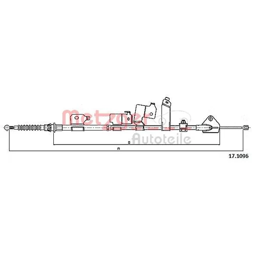 Ťažné lanko parkovacej brzdy METZGER 17.1096