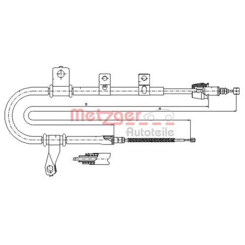 Ťažné lanko parkovacej brzdy METZGER 17.2560