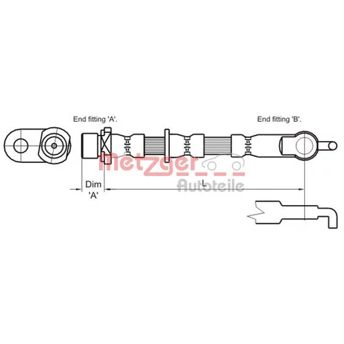 Brzdová hadica METZGER 4110007
