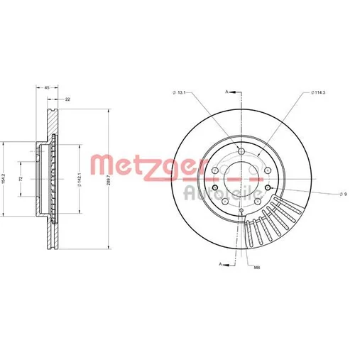 Brzdový kotúč METZGER 6110541