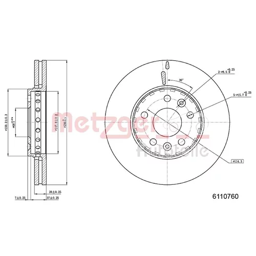 Brzdový kotúč METZGER 6110760