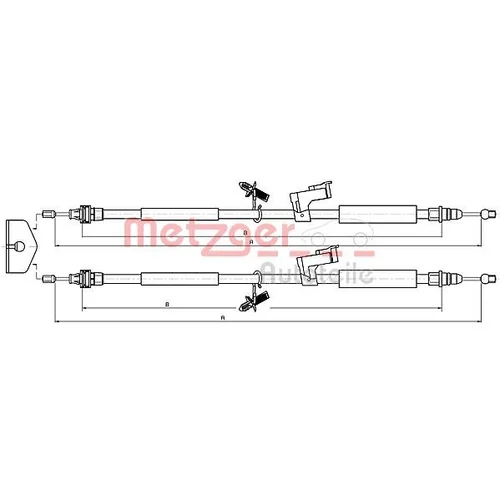 Ťažné lanko parkovacej brzdy METZGER 10.5368