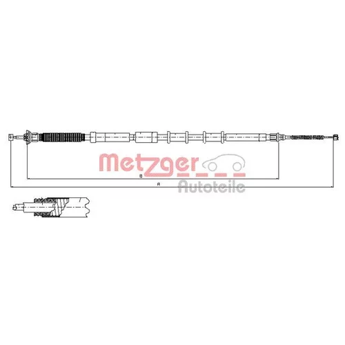 Ťažné lanko parkovacej brzdy METZGER 12.0719