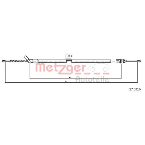 Ťažné lanko parkovacej brzdy METZGER 17.0316