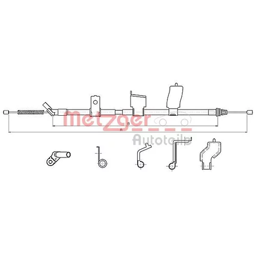 Ťažné lanko parkovacej brzdy METZGER 17.0327