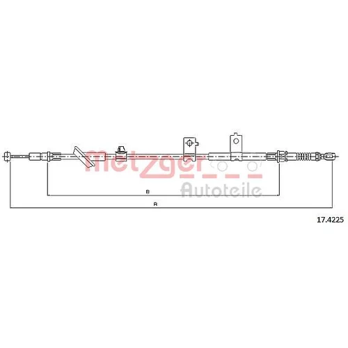 Ťažné lanko parkovacej brzdy METZGER 17.4225